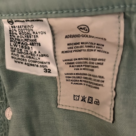 AG Adriano Goldschmied Cropped Pants in Light Teal - Picture 9 of 9